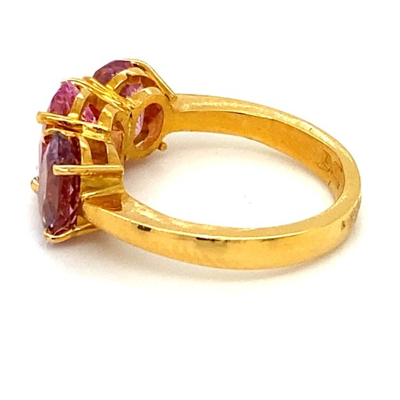 Certified Pink Spinel 5.25ct Solid 22K Gold Ring - Picture 5 of 8